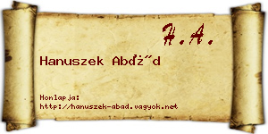 Hanuszek Abád névjegykártya